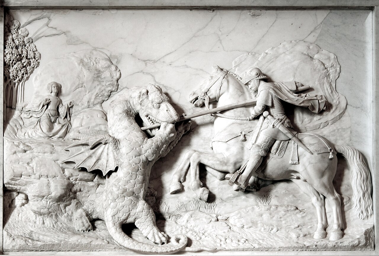 Saint Georges terrassant le dragon - 1509 - Marbre - Michel Colombe - Louvre - M.R. 1645 by Michel Colombe