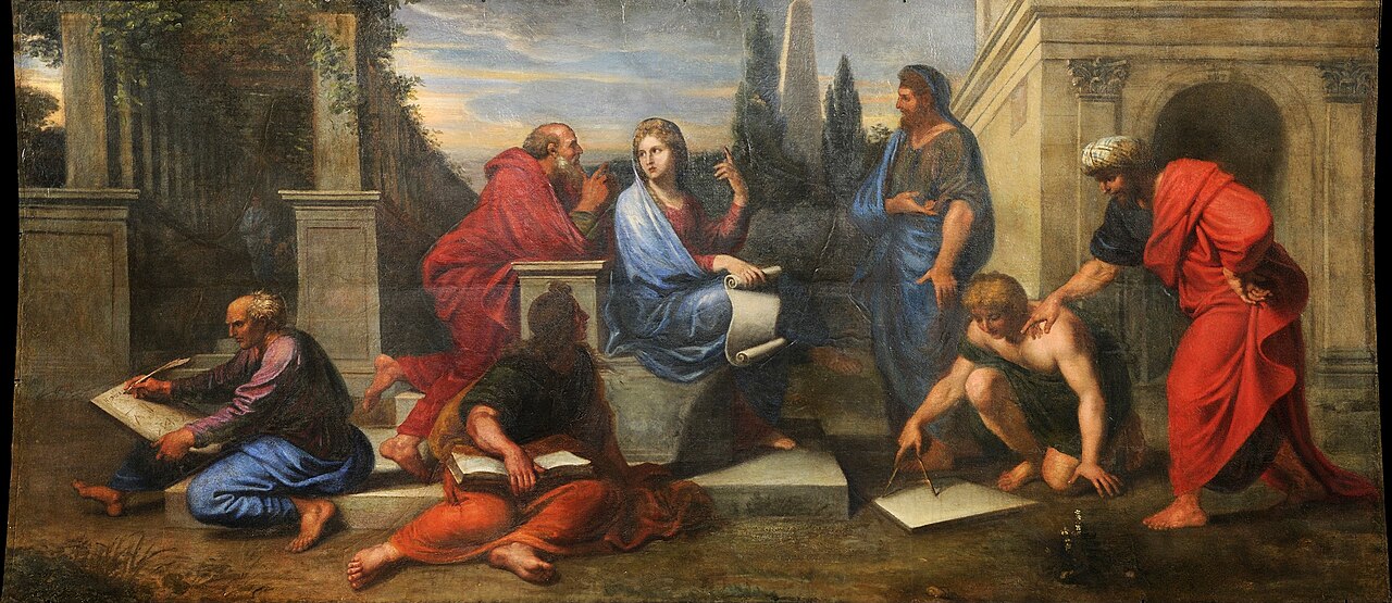 Aspasia surrounded by Greek philosophers by Michel Corneille the Elder