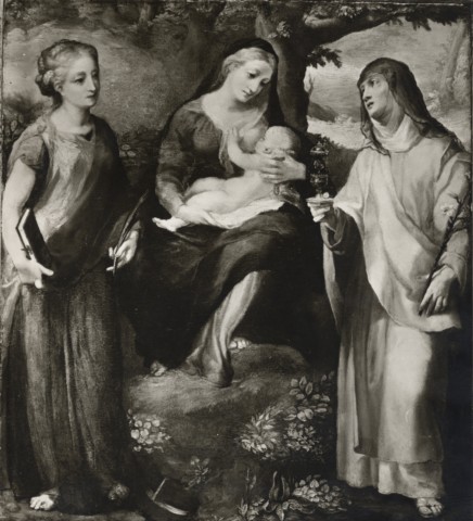 Virgin and Child with St. Catharine and St. Clara by Michelangelo Anselmi
