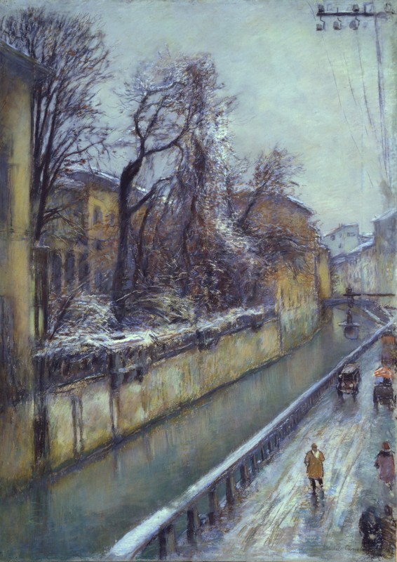 On the Naviglio Canal by Michele Cascella