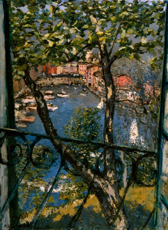 Open window; View of Portofino; Portofino by Michele Cascella