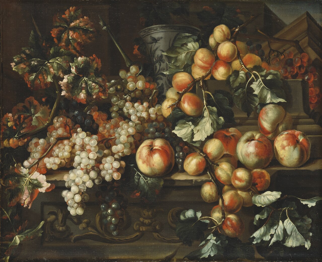 Still Life with Apples and Grapes by Michele Pace del Campidoglio