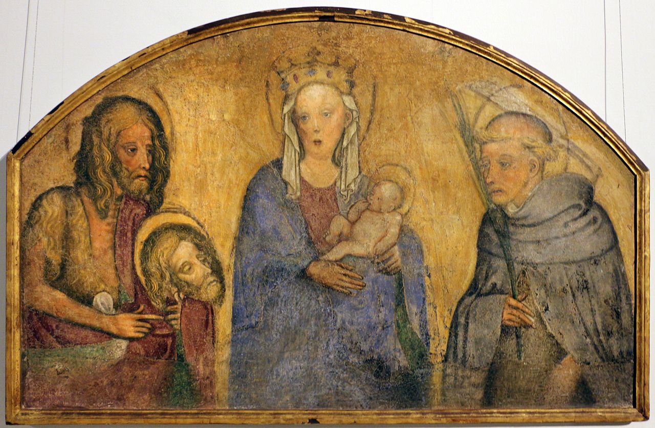 Madonna and child between John Baptist and Peter Martyr by Michelino Molinari da Besozzo