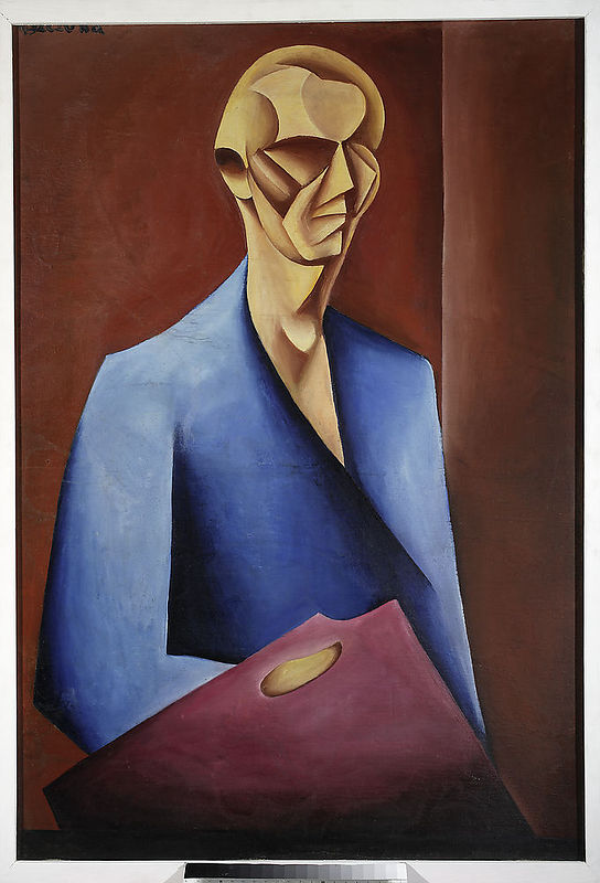 Self-portrait with a palette by Mieczyslaw Szcuka