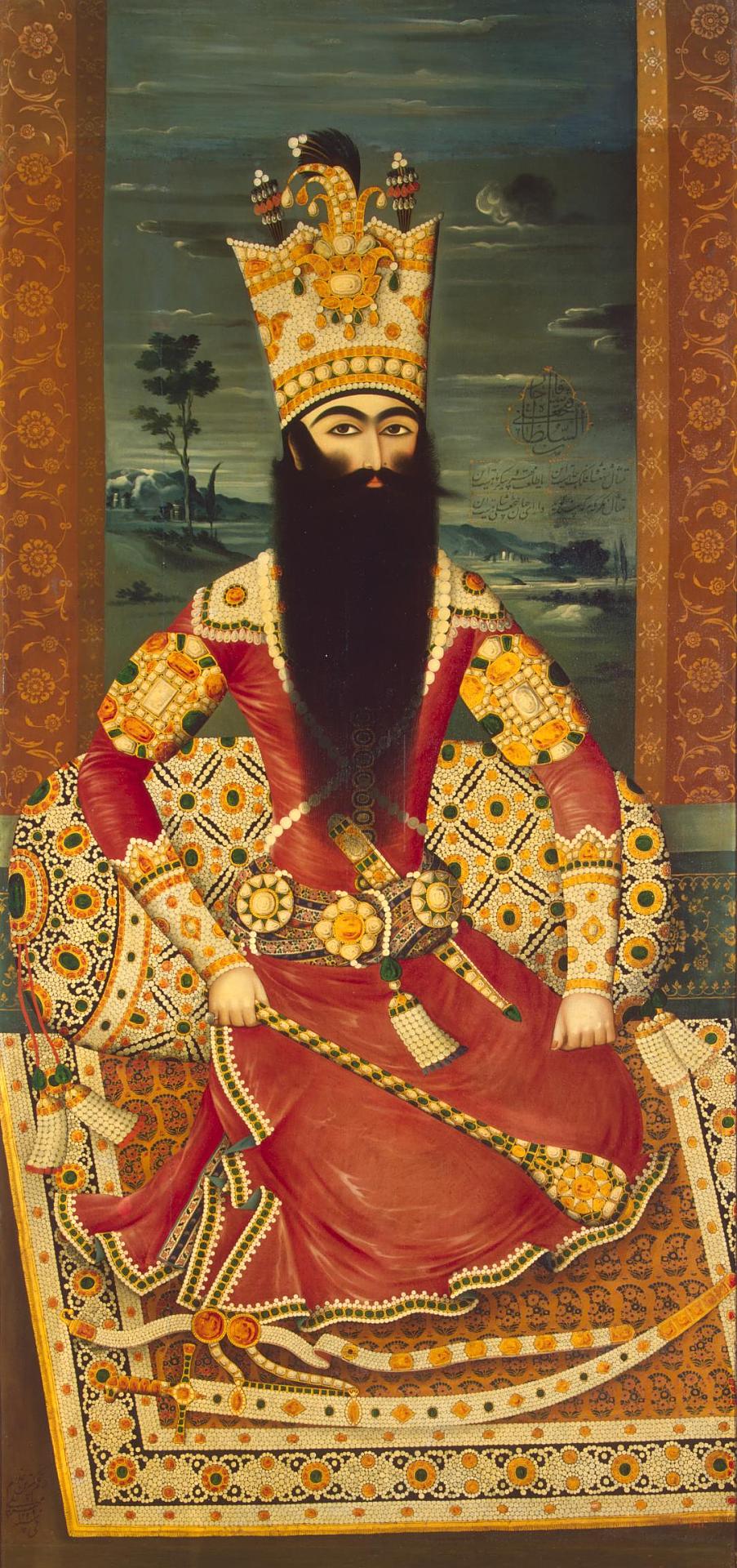 Portrait of Fath Ali Shah Seated by Mihr 'Ali