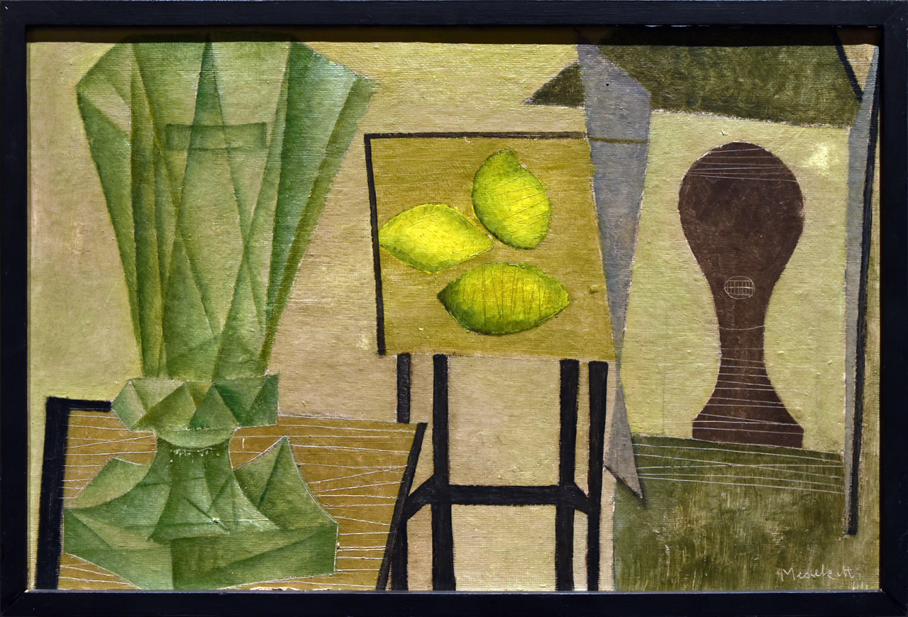 Still life with green vase by Mikuláš Medek