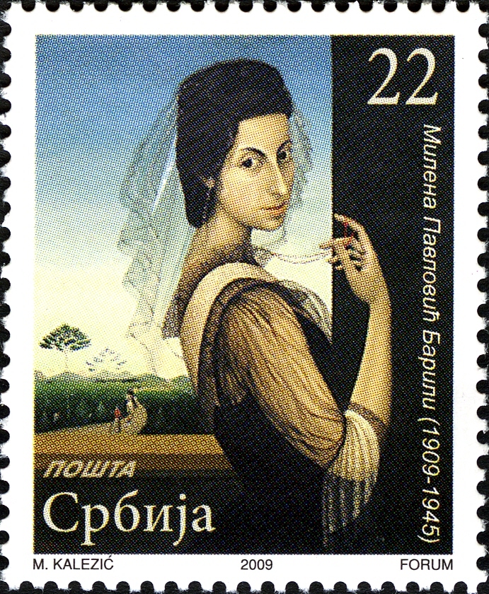 Self-portrait with veil by Milena Pavlović-Barili