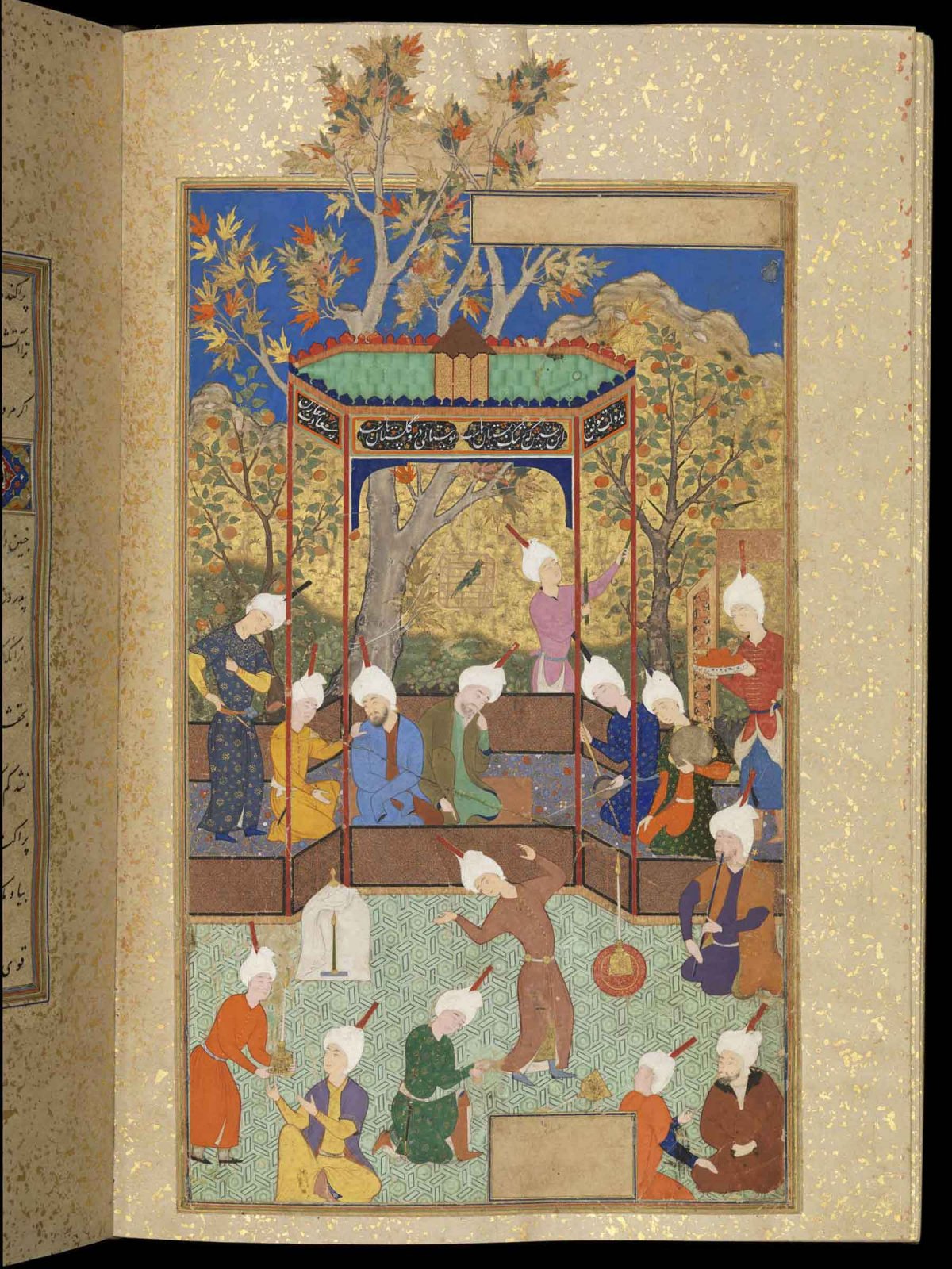 A party at night, from the Bustan (Orchard) of Sa`di (Per 236, f.59b) by Mirza Ali