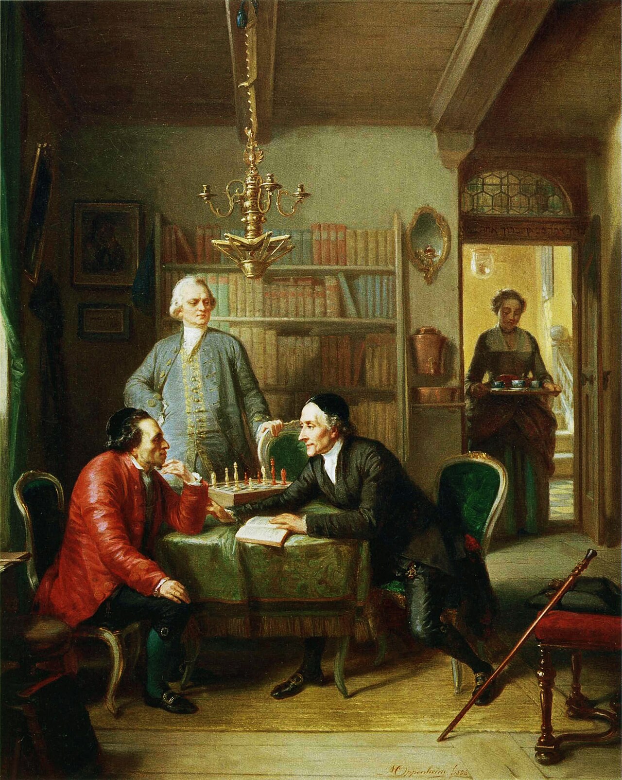 Lavater and Lessing Visit Moses Mendelssohn by Moritz Daniel Oppenheim