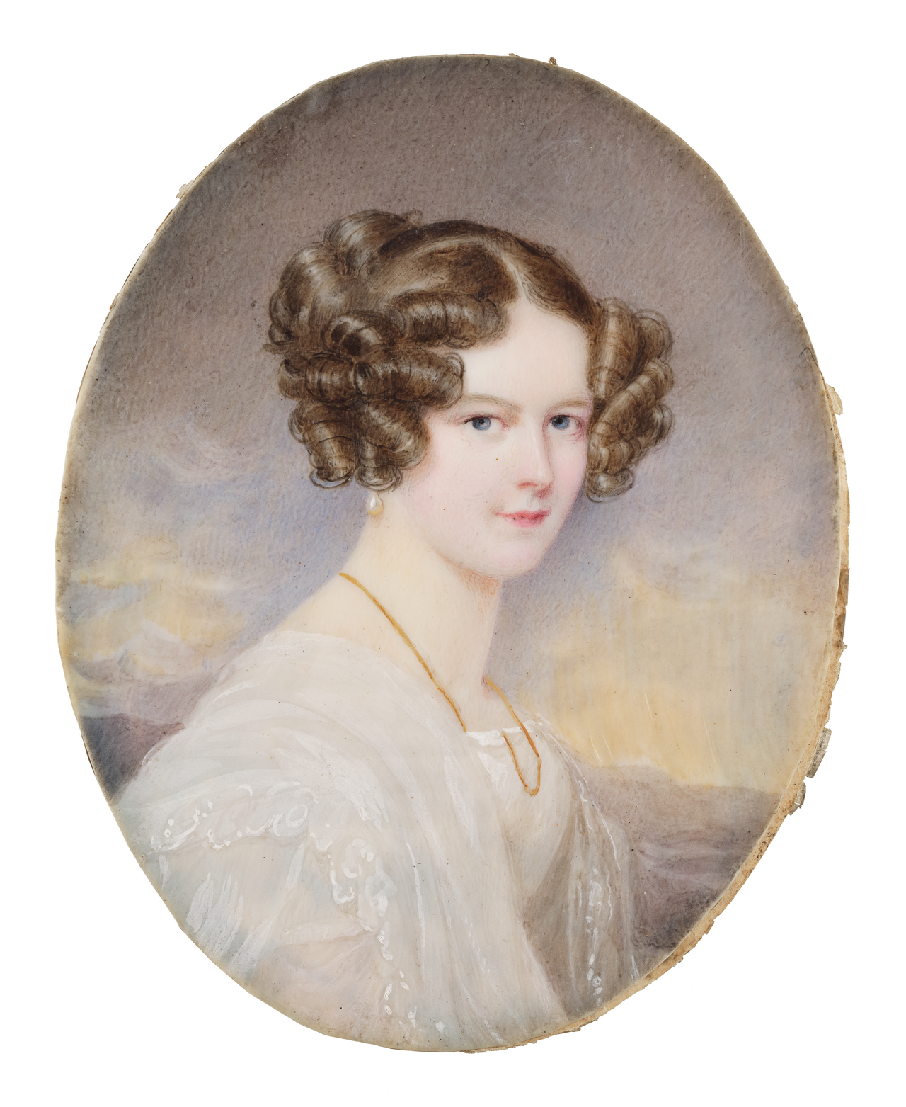 Three-quarter Length Portrait of Countess Crescence Széchenyi, née von Seilern and Aspang by Moritz Michael Daffinger