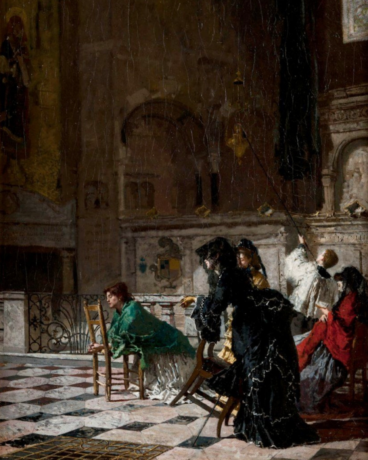 In Monza Cathedral by Mosè Bianchi