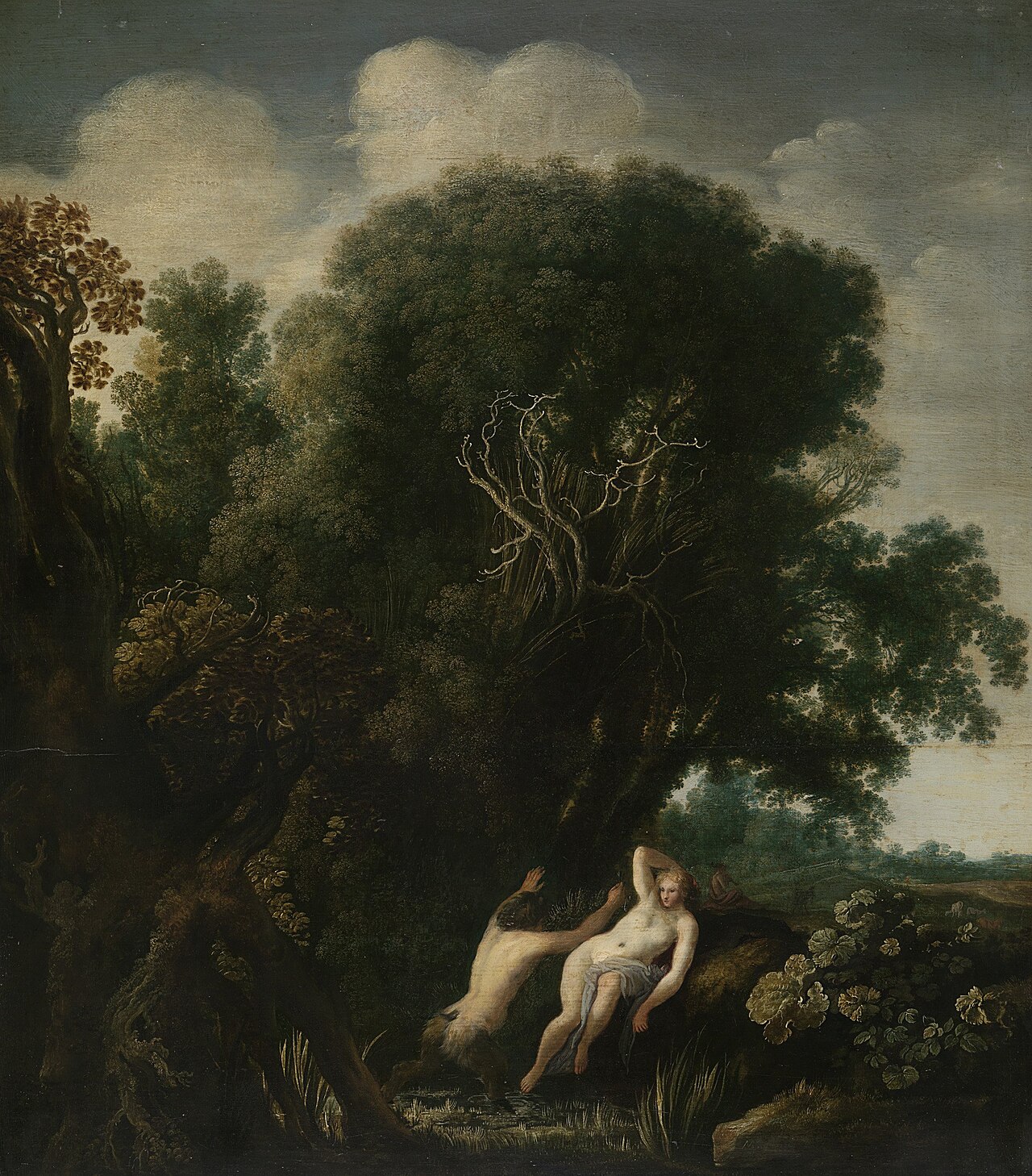 A Bathing Nymph Taken by Surprise by a Satyr by Moses van Uyttenbroeck