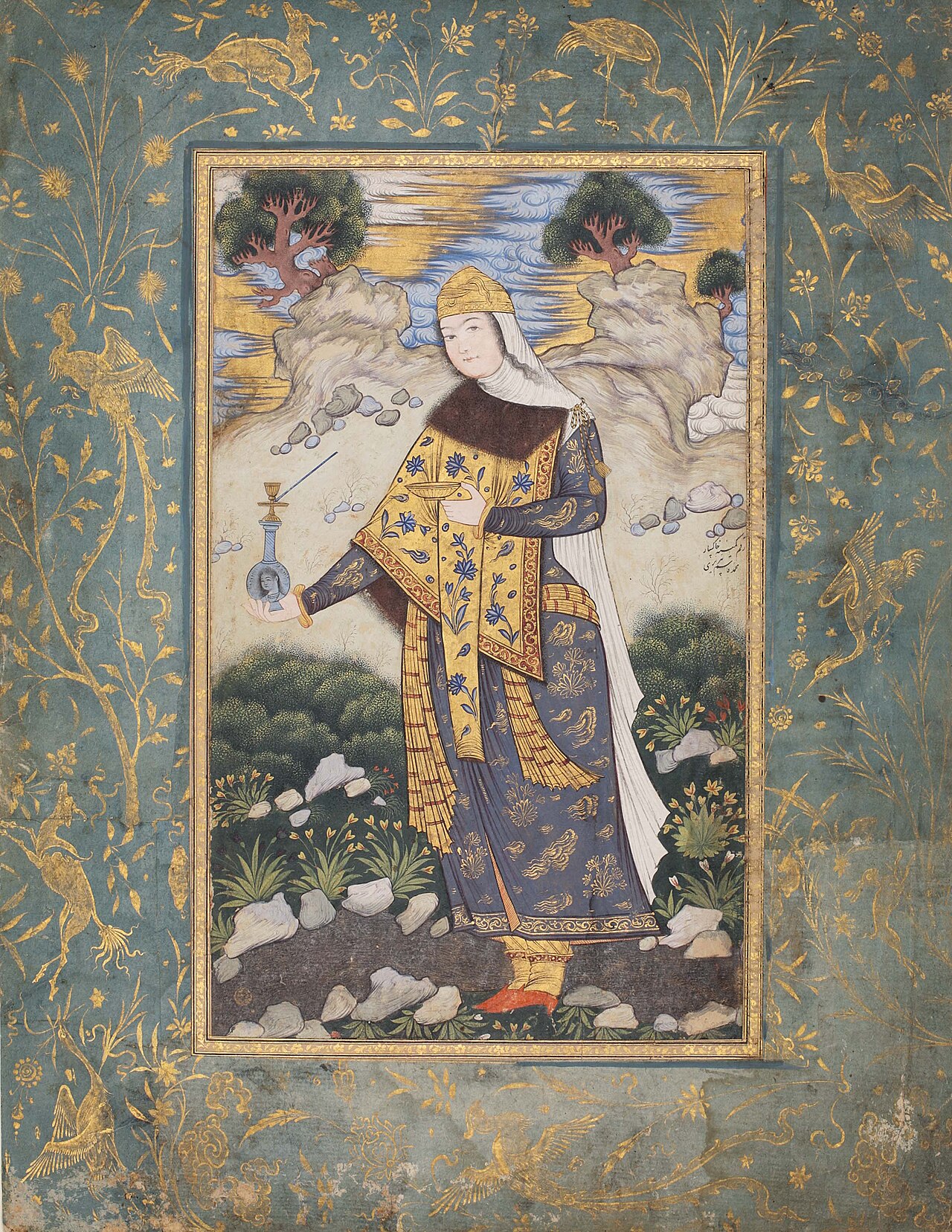 Lady Proffering a Hookah by Muhammad Qasim