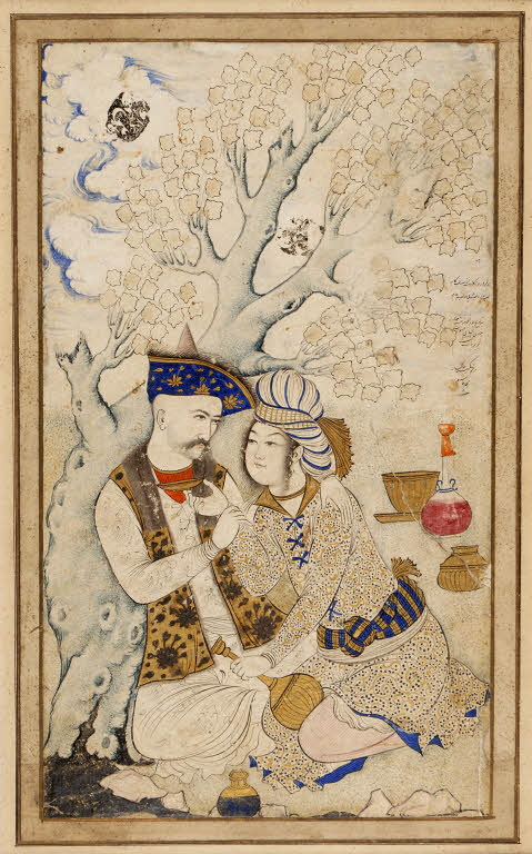 Portrait of Shah Abbas and his Page by Muhammad Qasim