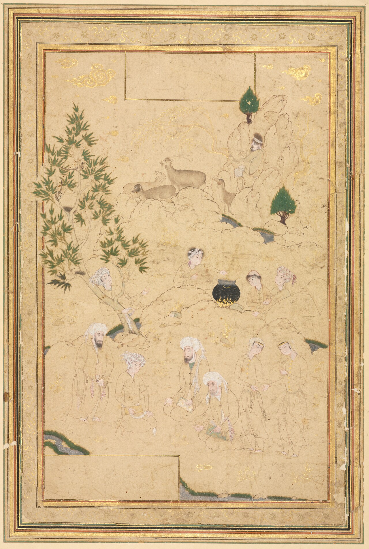 Picnic in the Mountains; Single Page Illustration by Muhammadi