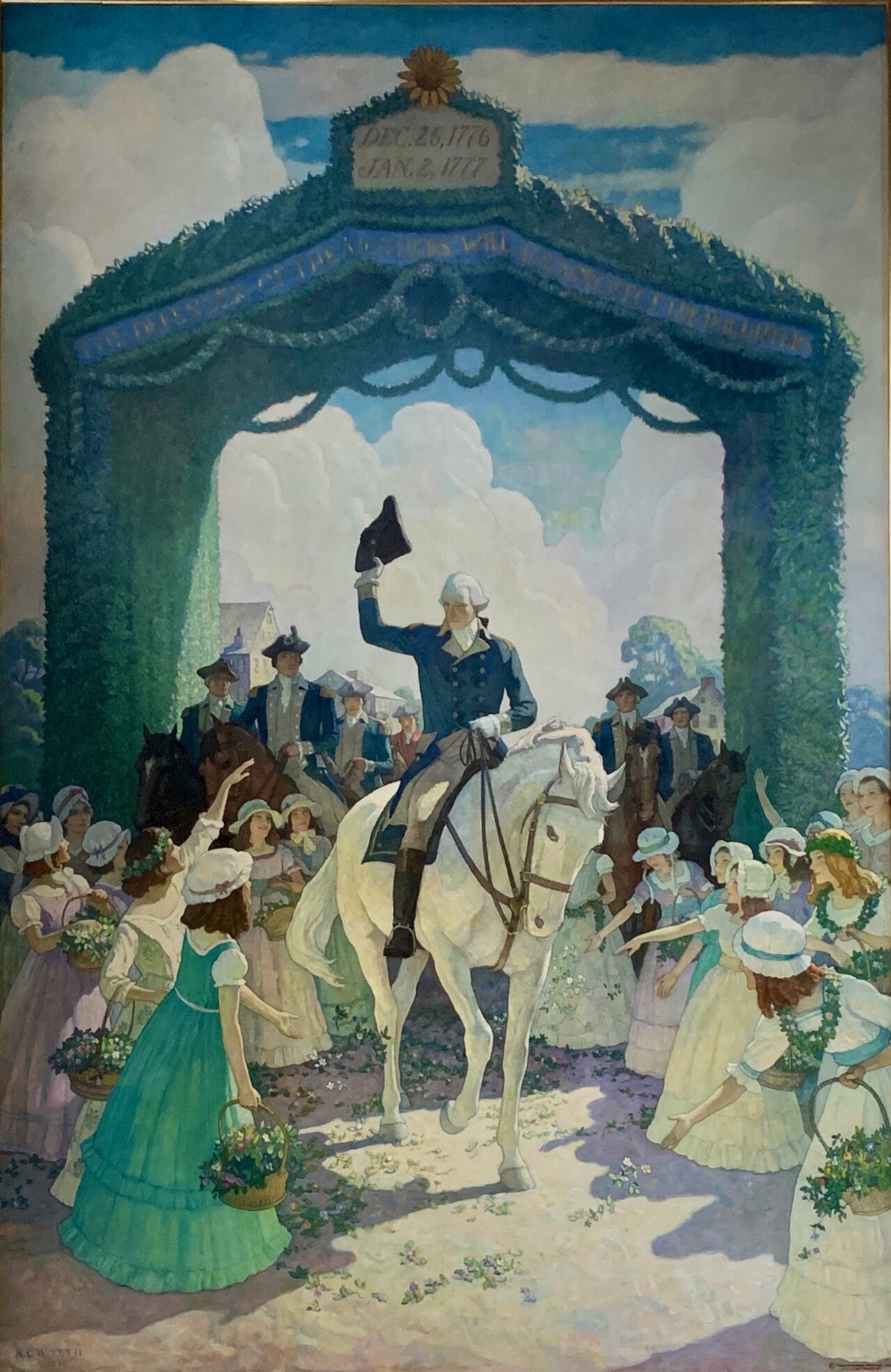 Reception to Washington on April 21, 1789, at Trenton on his way to New York to Assume the Duties of the Presidency of the United States by N. C. Wyeth