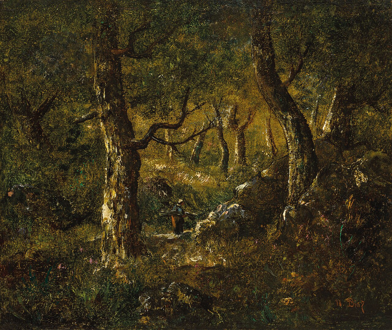 Forest interior by Narcisse Virgilio Díaz