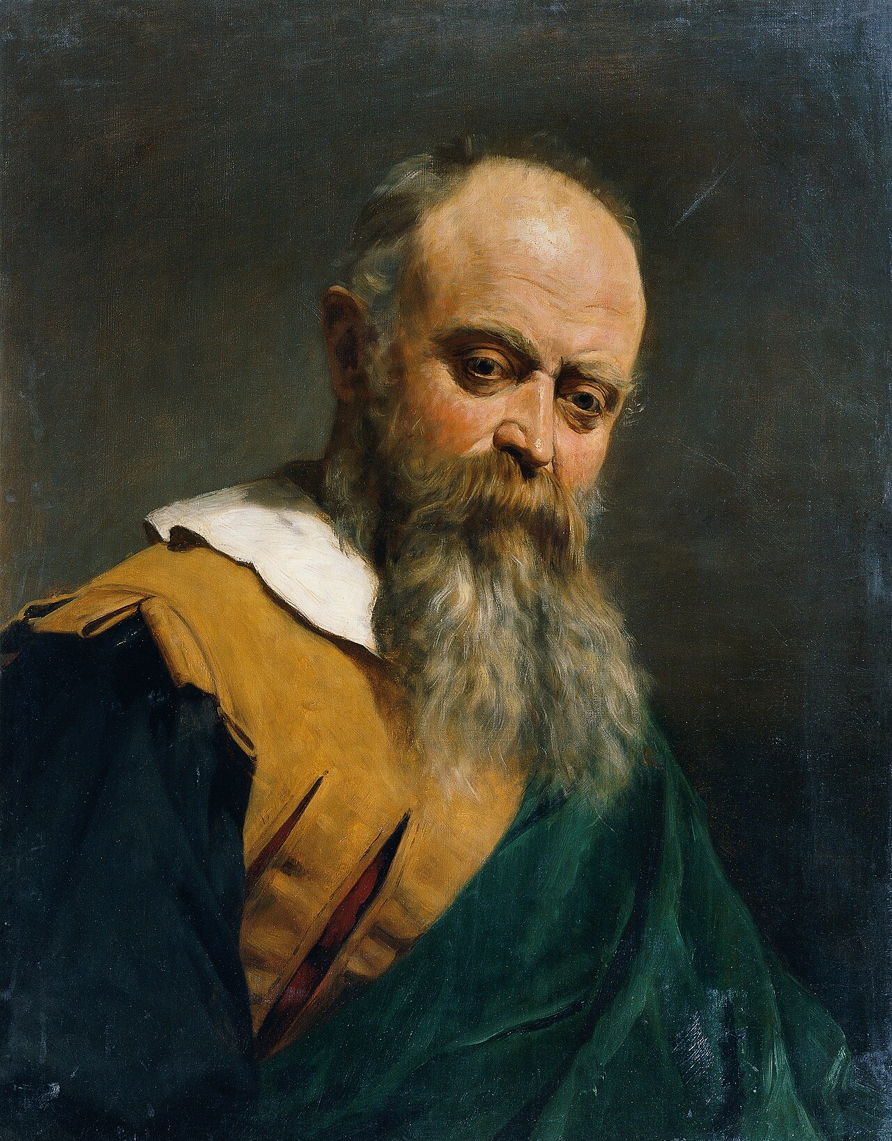 Bearded Man with a Fur Collar and Chain by Natale Schiavoni