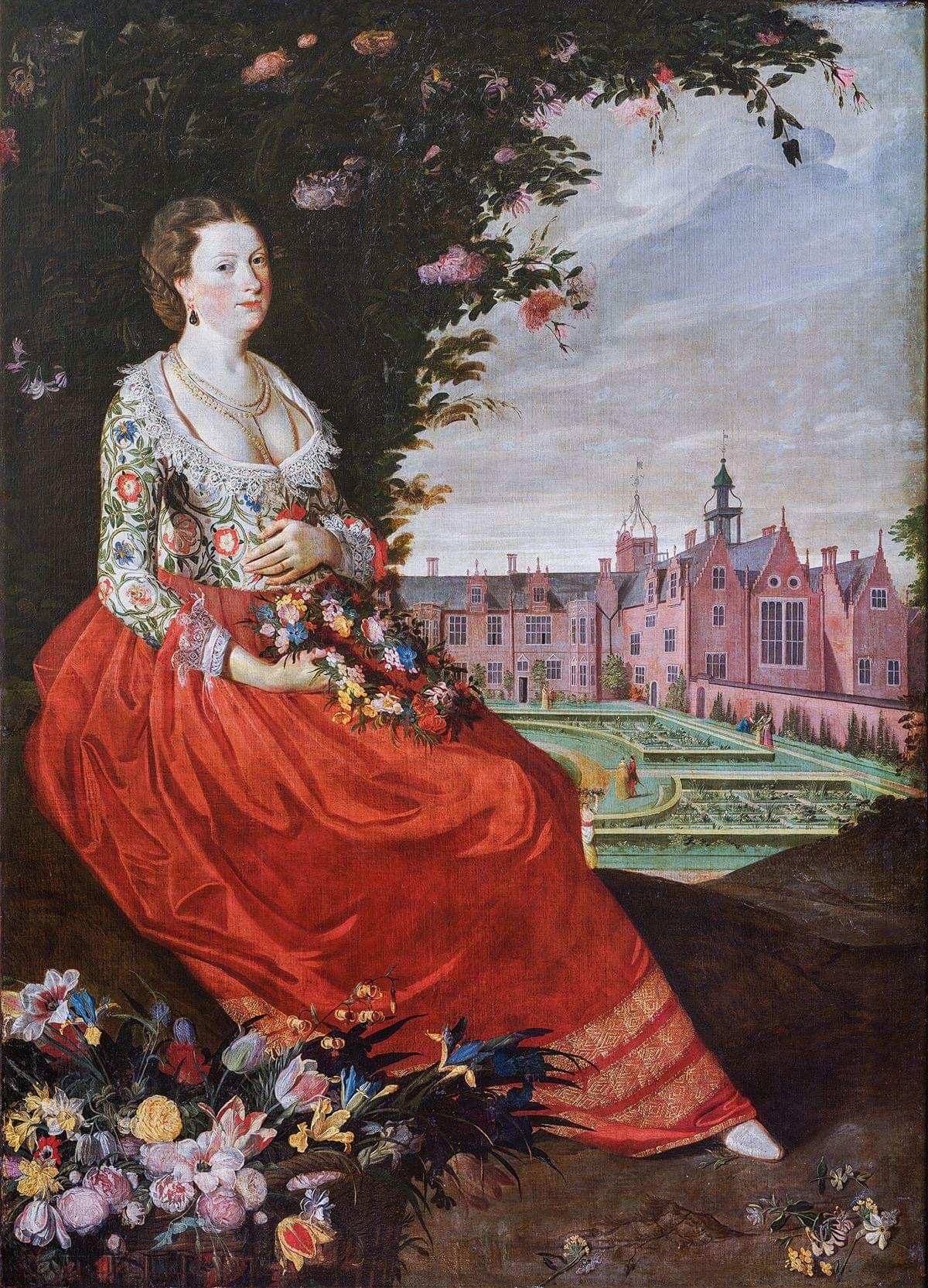 The artist’s wife, Jane Bacon, Lady Cornwallis, née Meautys by Nathaniel Bacon