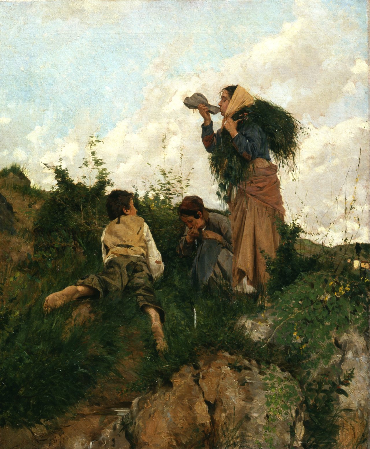 Thirst in the fields (peasant family) by Niccolò Cannicci