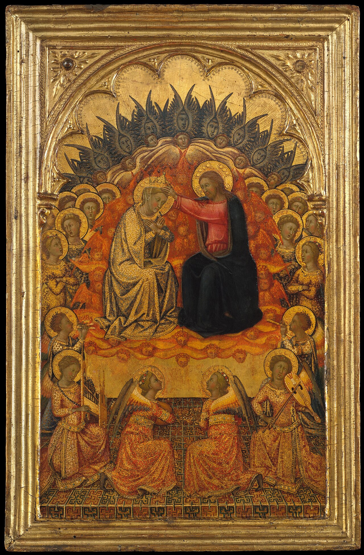 Engaged cassetta frame on a polyptych panel by Niccolò di Buonaccorso