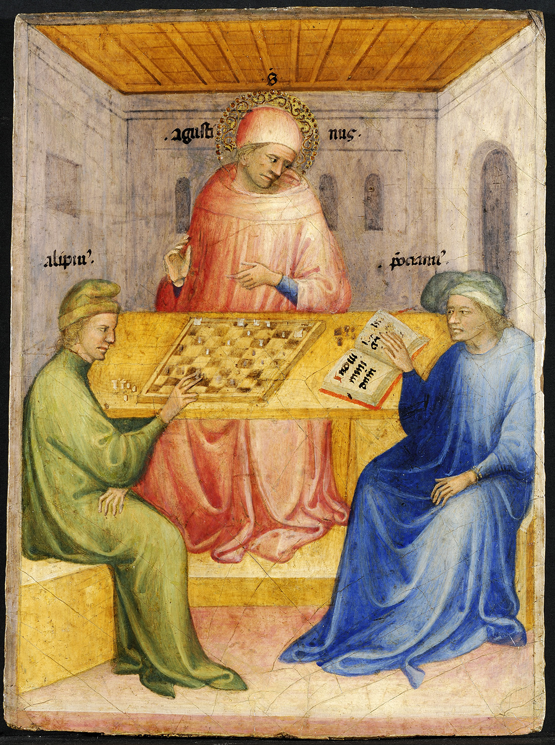 Saint Augustine and Alypius Receiving Ponticianus by Niccolò di Pietro