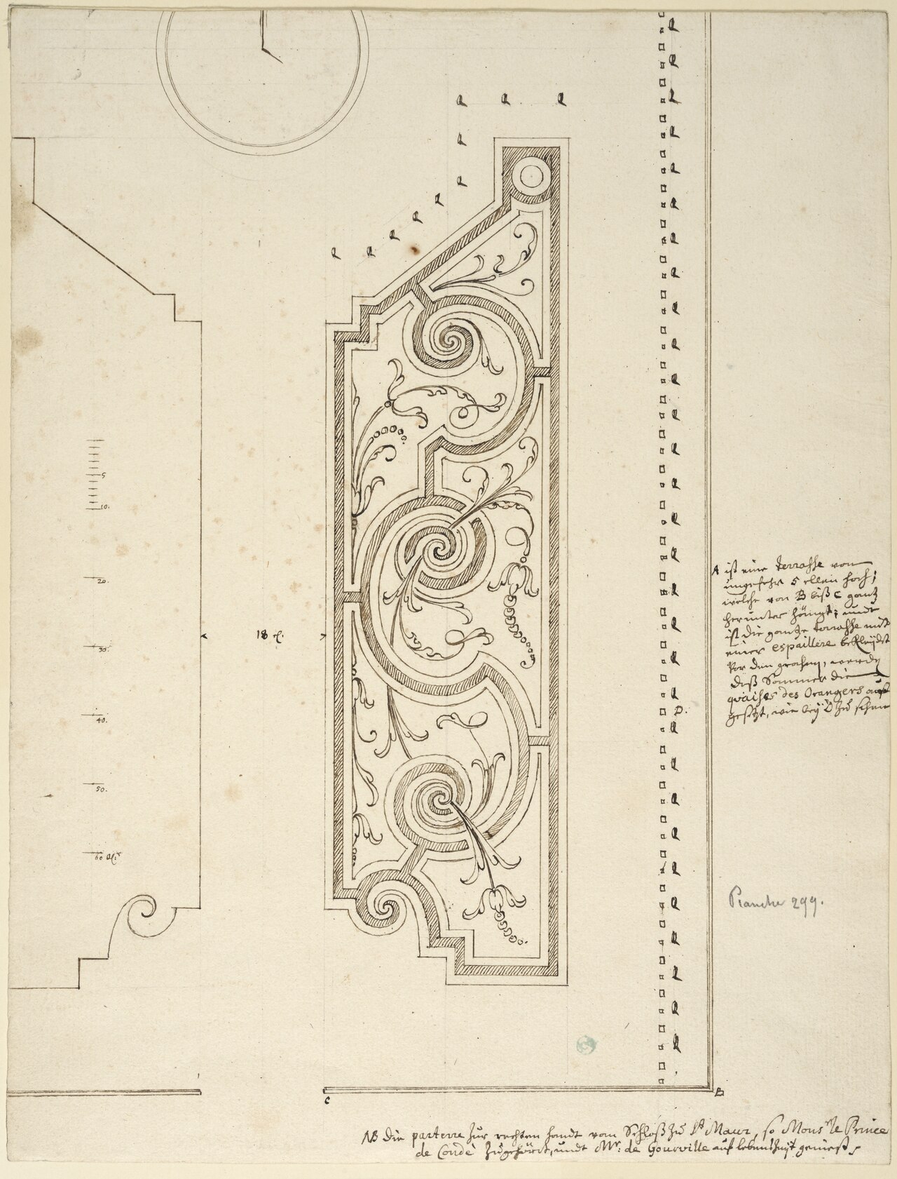 Parterre in the Gardens of the Château de Saint-Maur. Plan by Nicodemus Tessin the Younger