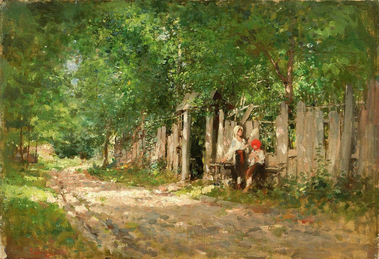 Girls Spinning at the Gate by Nicolae Grigorescu