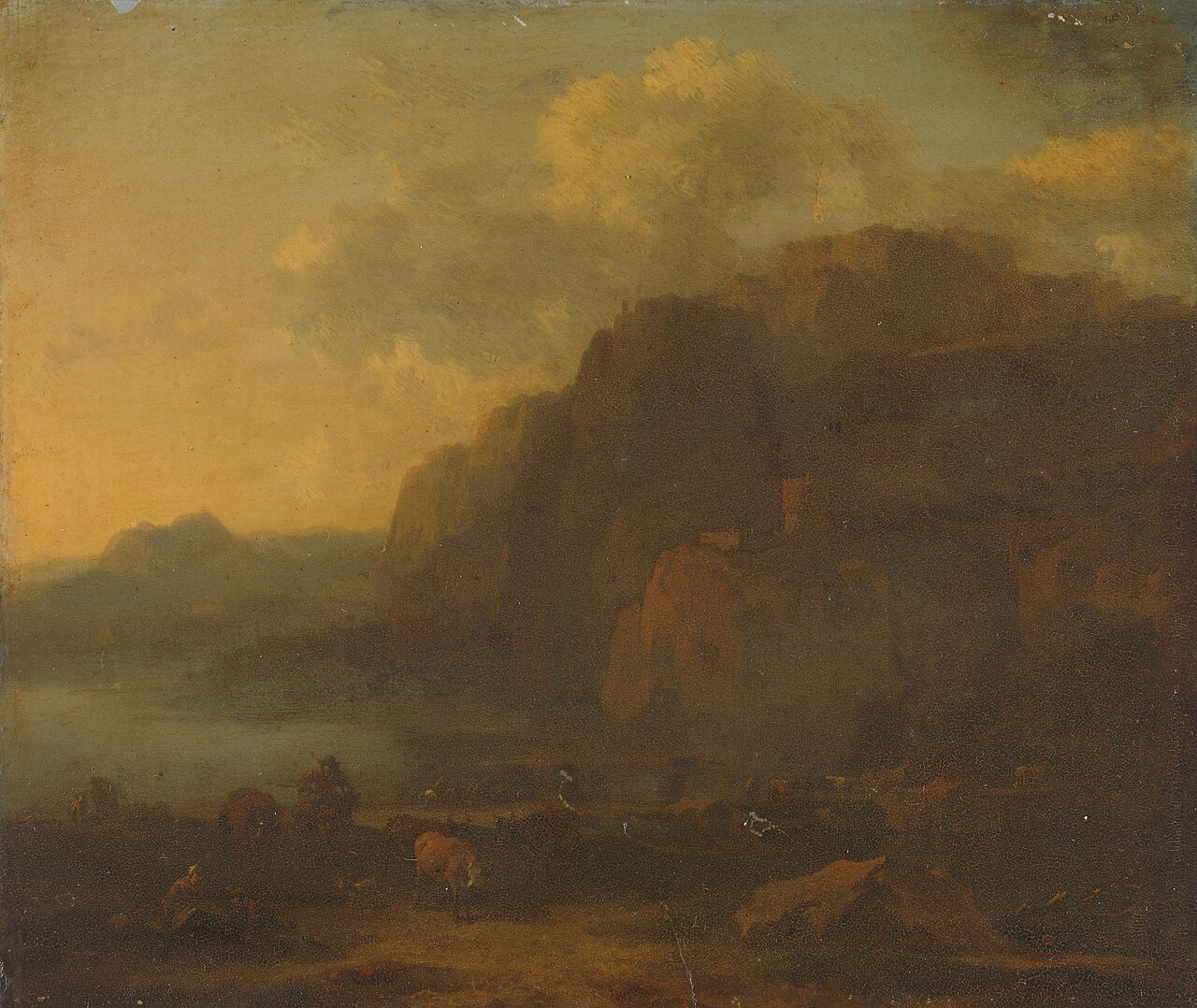 Italian landscape by Nicolaes Pieterszoon Berchem