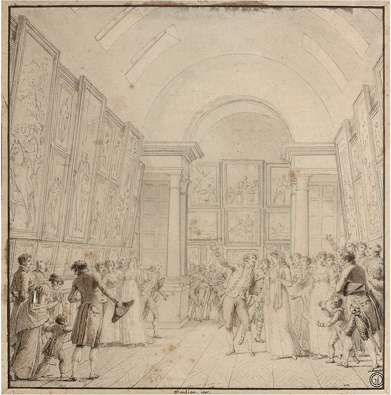 The Empress Joséphine, with Vivant Denon, visiting the Salon of 1808 by Nicolas-André Monsiau