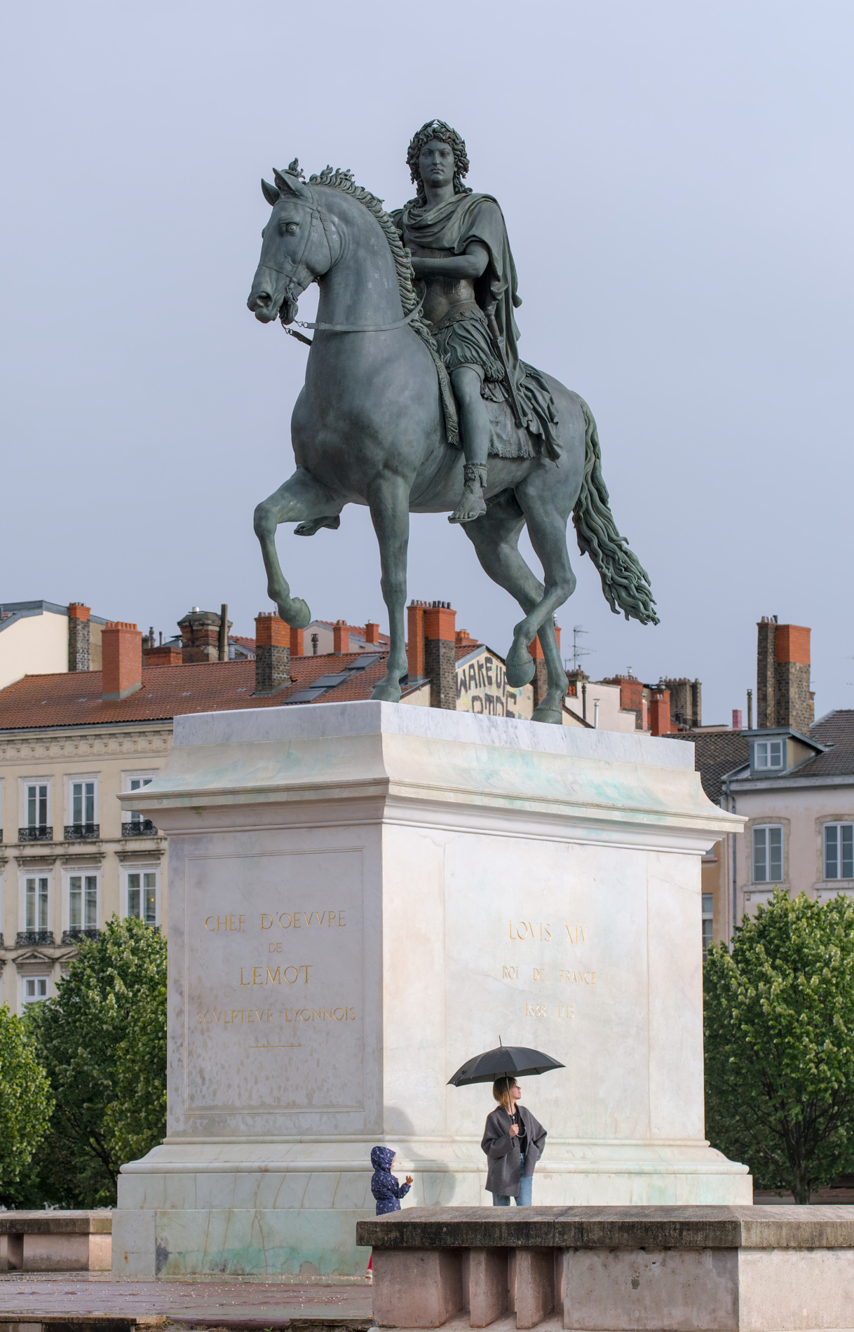 equestrian statue of Louis XIV by Nicolas Coustou