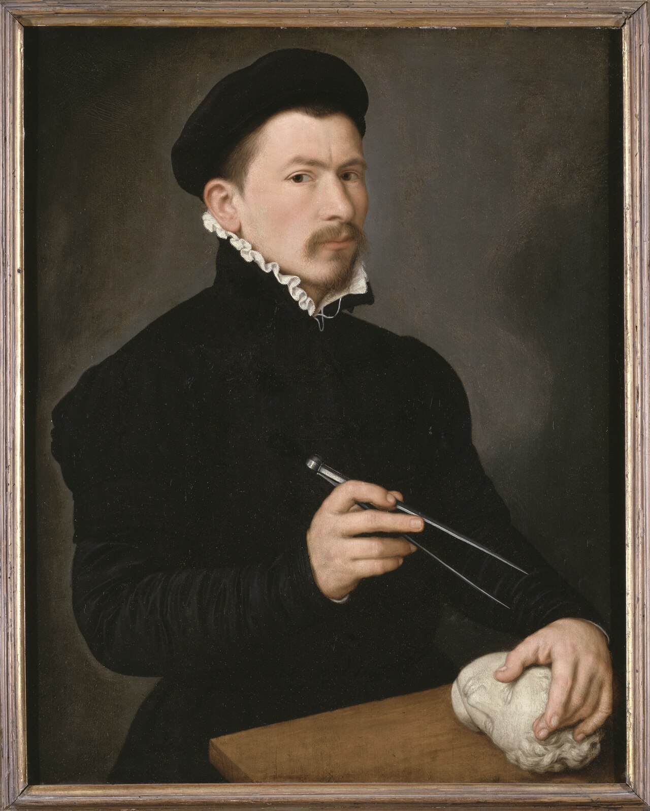 Portrait of a sculptor, possibly Johan Gregor van der Schardt by Nicolas Neufchatel