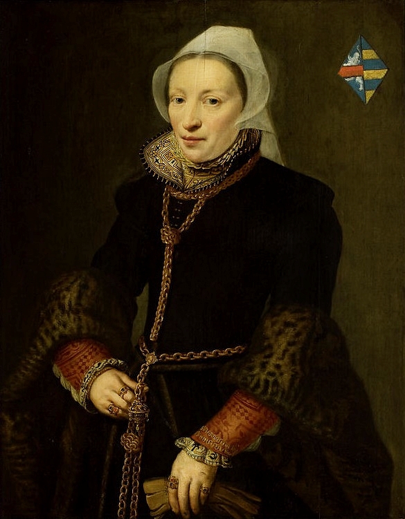 Portrait of Lady de Haerlefels of the Buzelaer Castle. by Nicolas Neufchatel