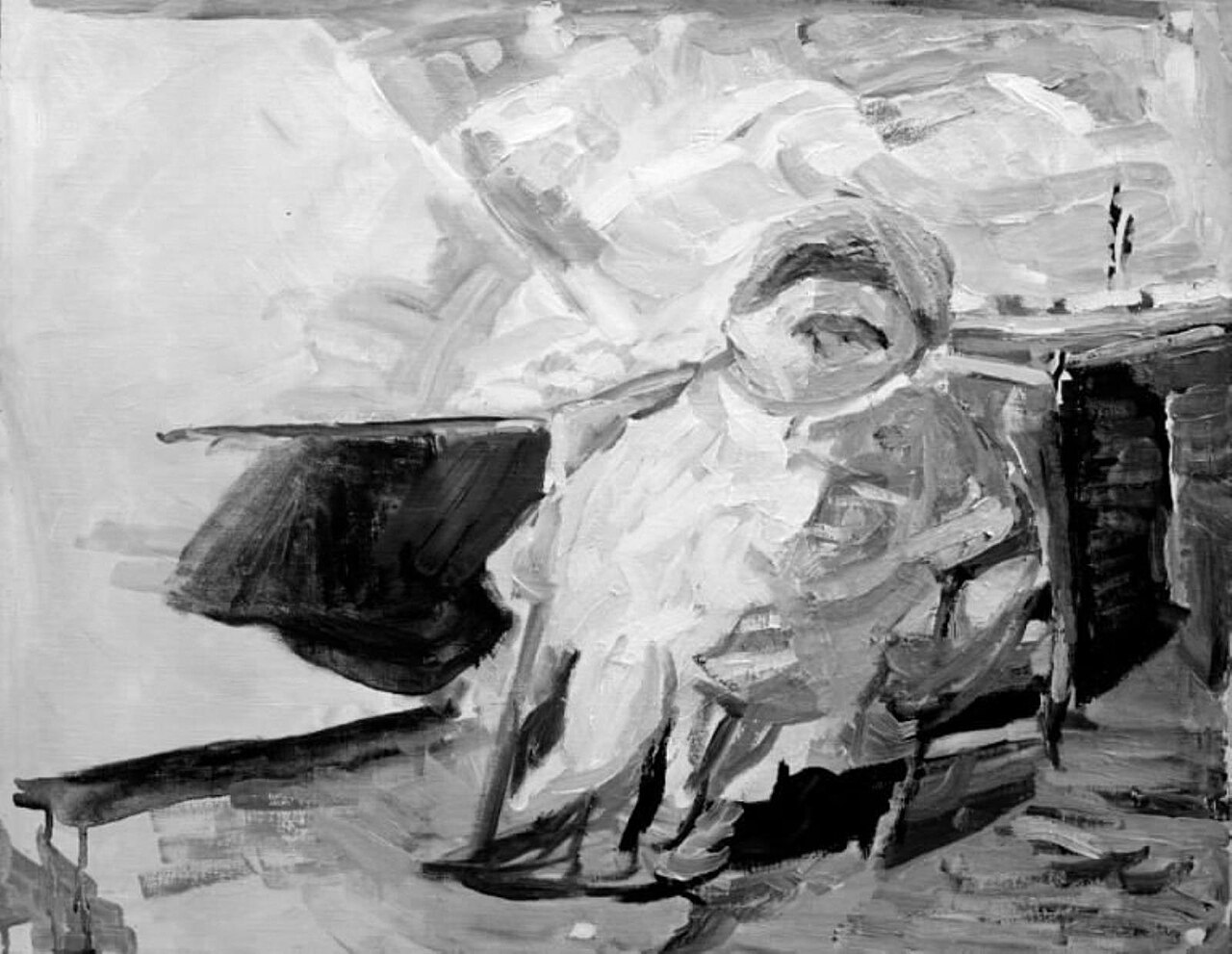 Interior with Seated Figure by Niels Larsen Stevns