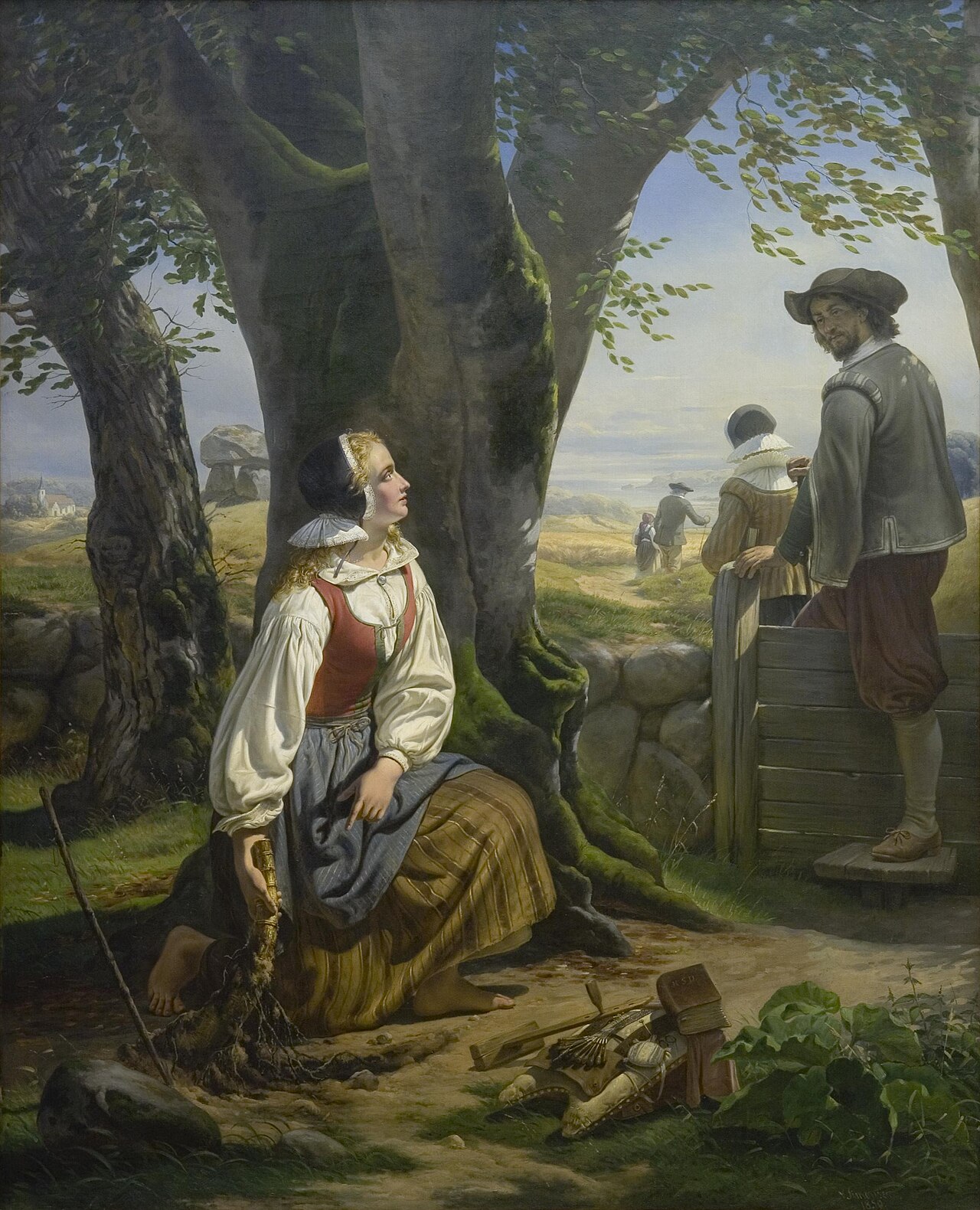 Kirsten Svendsdatter Finds the Gold Horn at Gallehus on 20 July 1639 by Niels Simonsen