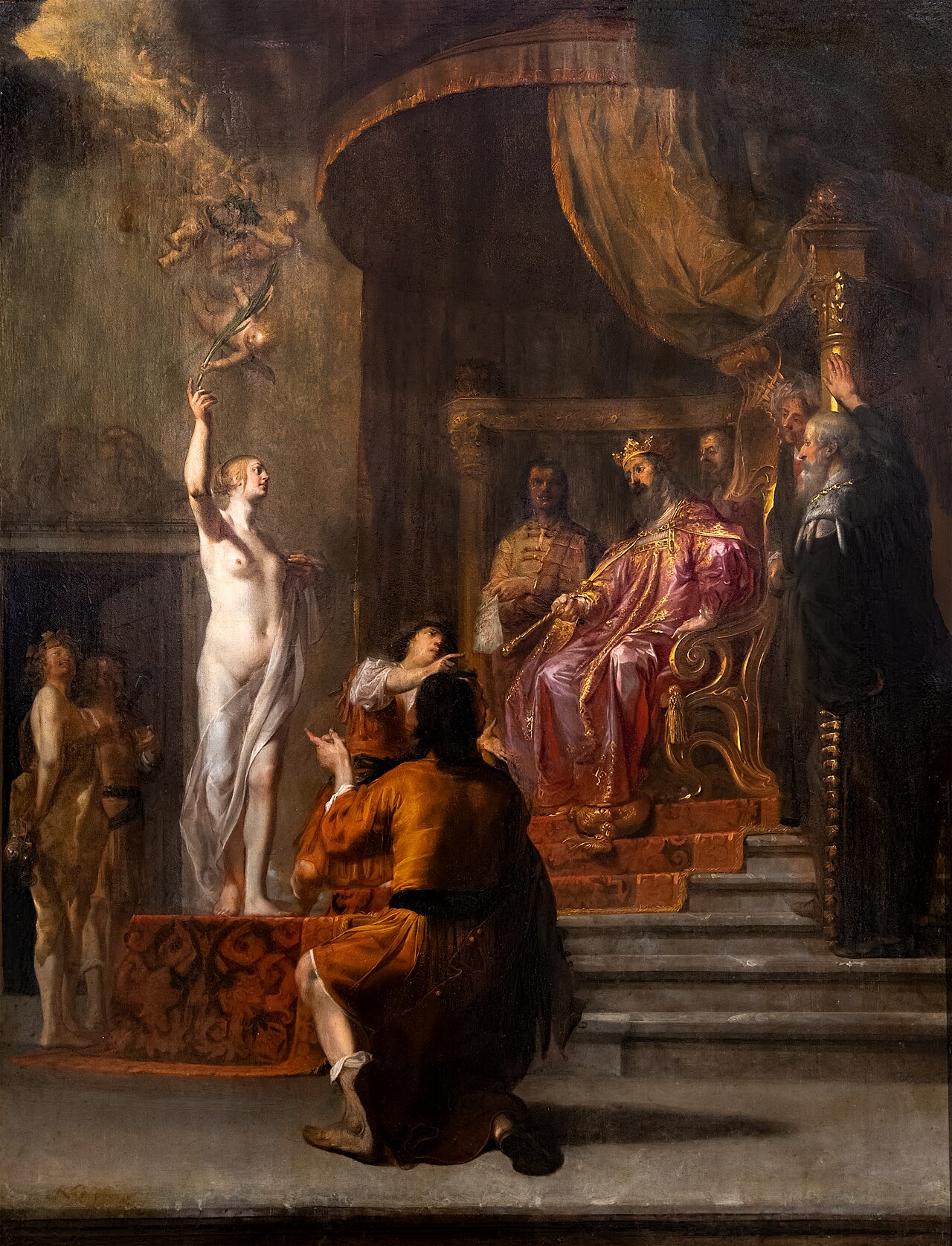 Nicolaus Knüpfer - Zorobabel devant Darius by Nikolaus Knüpfer