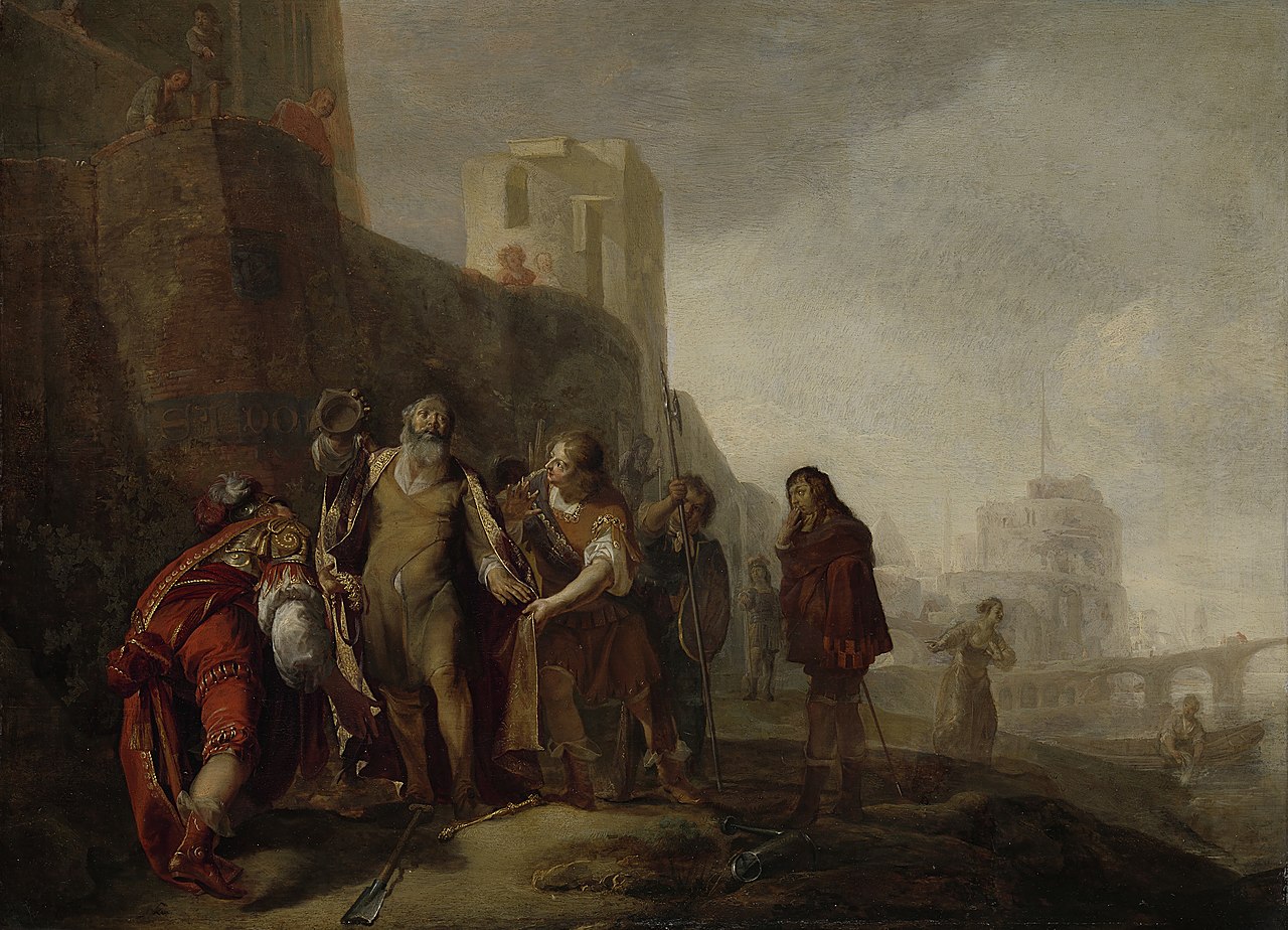 The legates of Alexander the Great investing the gardener Abdalonymus with the insignia of the kingship of Sidon by Nikolaus Knüpfer
