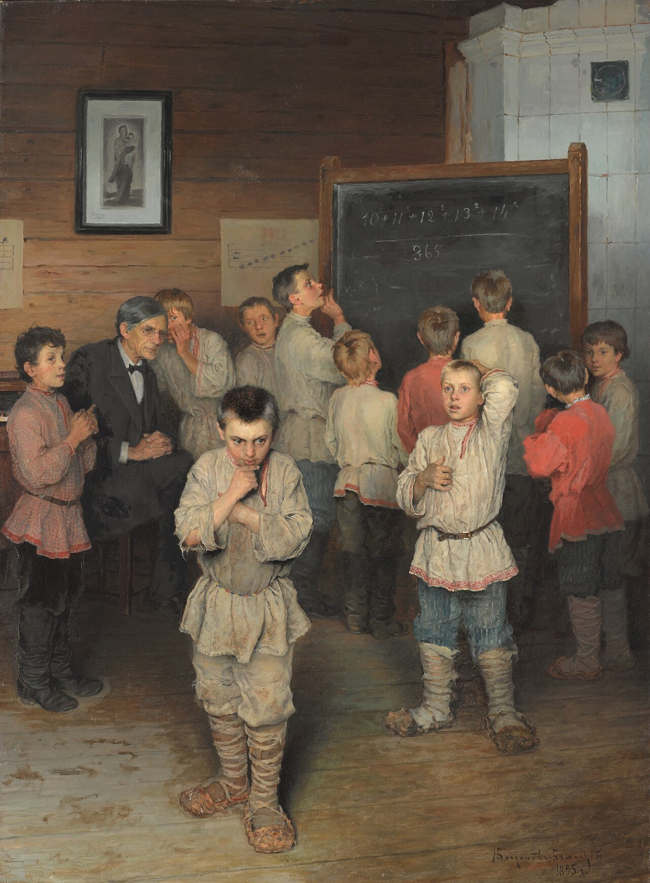 Mental Calculation. In Public School of S. A. Rachinsky by Nikolay Bogdanov-Belsky
