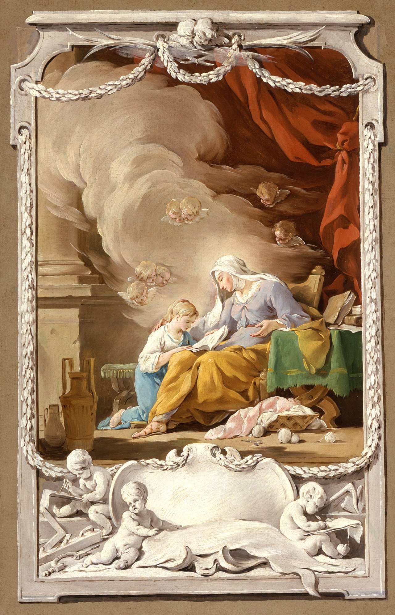 St. Anne Revealing to the Virgin the Prophecy of Isaiah by Noël Hallé