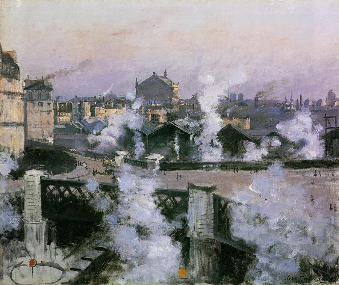 View of St. Lazare Railway Station, Paris by Norbert Goeneutte