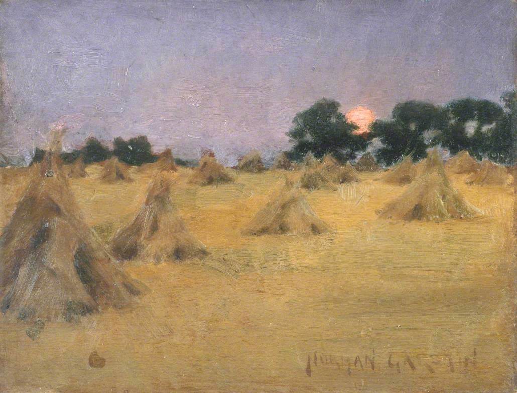 Haycocks and Sun by Norman Garstin