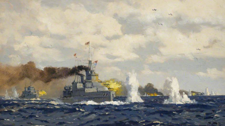 The battle of the Bay of Biscay, 28 December 1943 by Norman Wilkinson