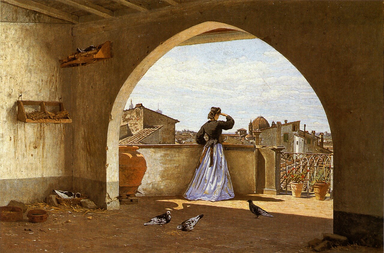 My terrace, Florence by Odoardo Borrani