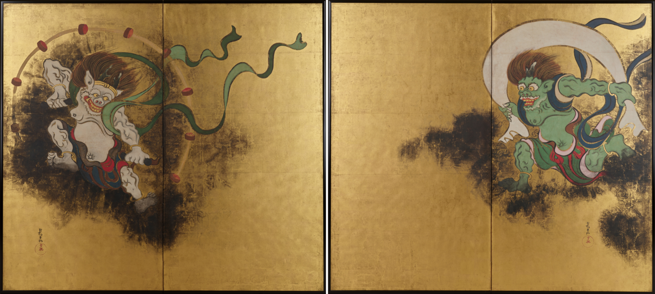 Wind God and Thunder God by Ogata Kōrin