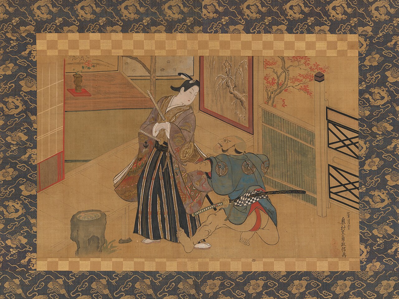 Kabuki Play Kusazuribiki from the Tales of Soga (Soga monogatari) by Okumura Masanobu