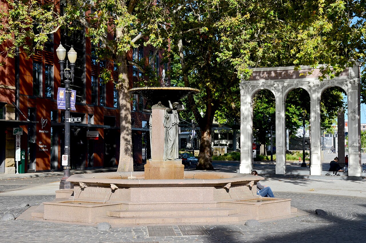 Skidmore Fountain by Olin Levi Warner
