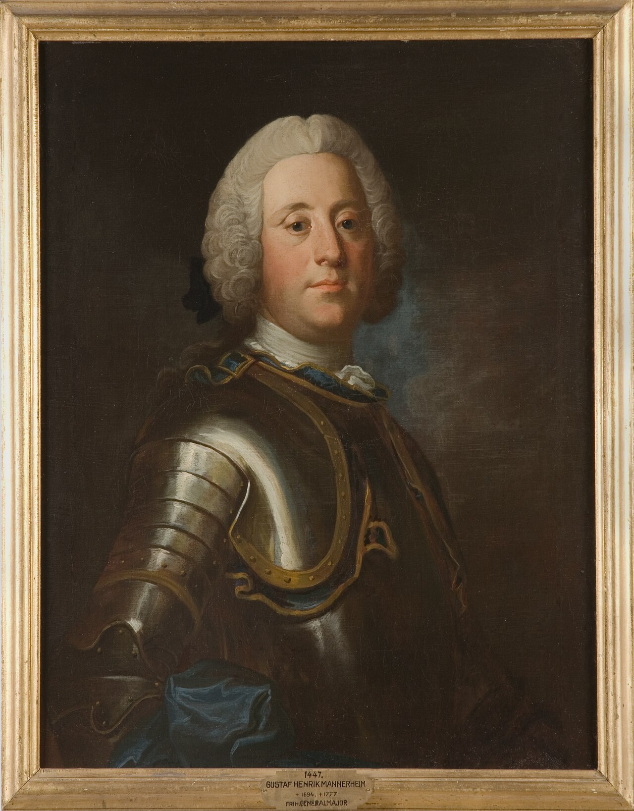 Portrait of Gustaf Henrik Mannerheim, 1695-1777 by Olof Arenius