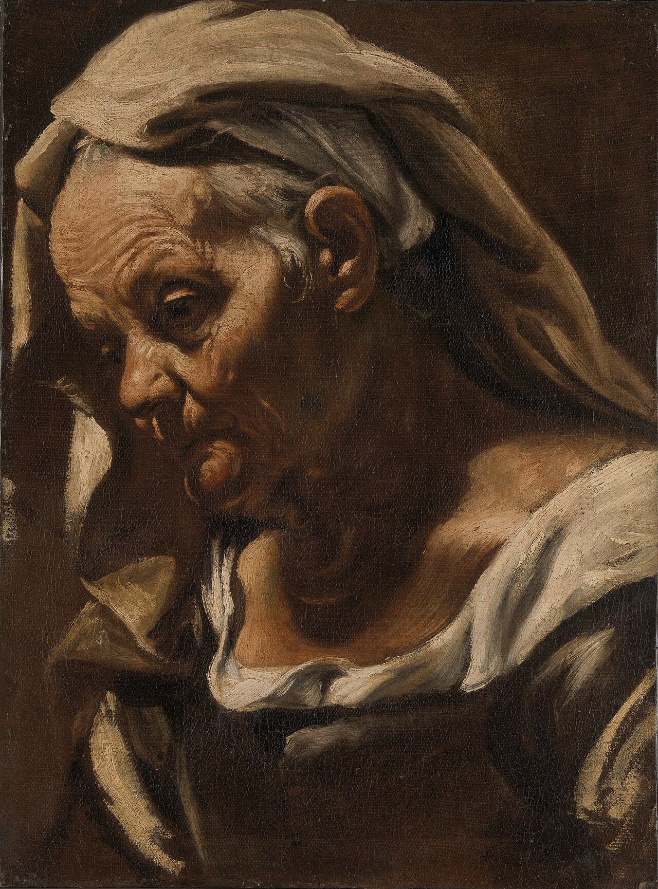 Head of an Old Woman by Orazio Borgianni