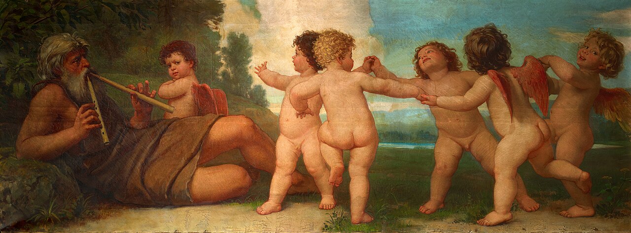 Allegory of spring. Plafond picture from the staircase of the Berlin villa at Tiergartenstraße 27 by Oscar Begas