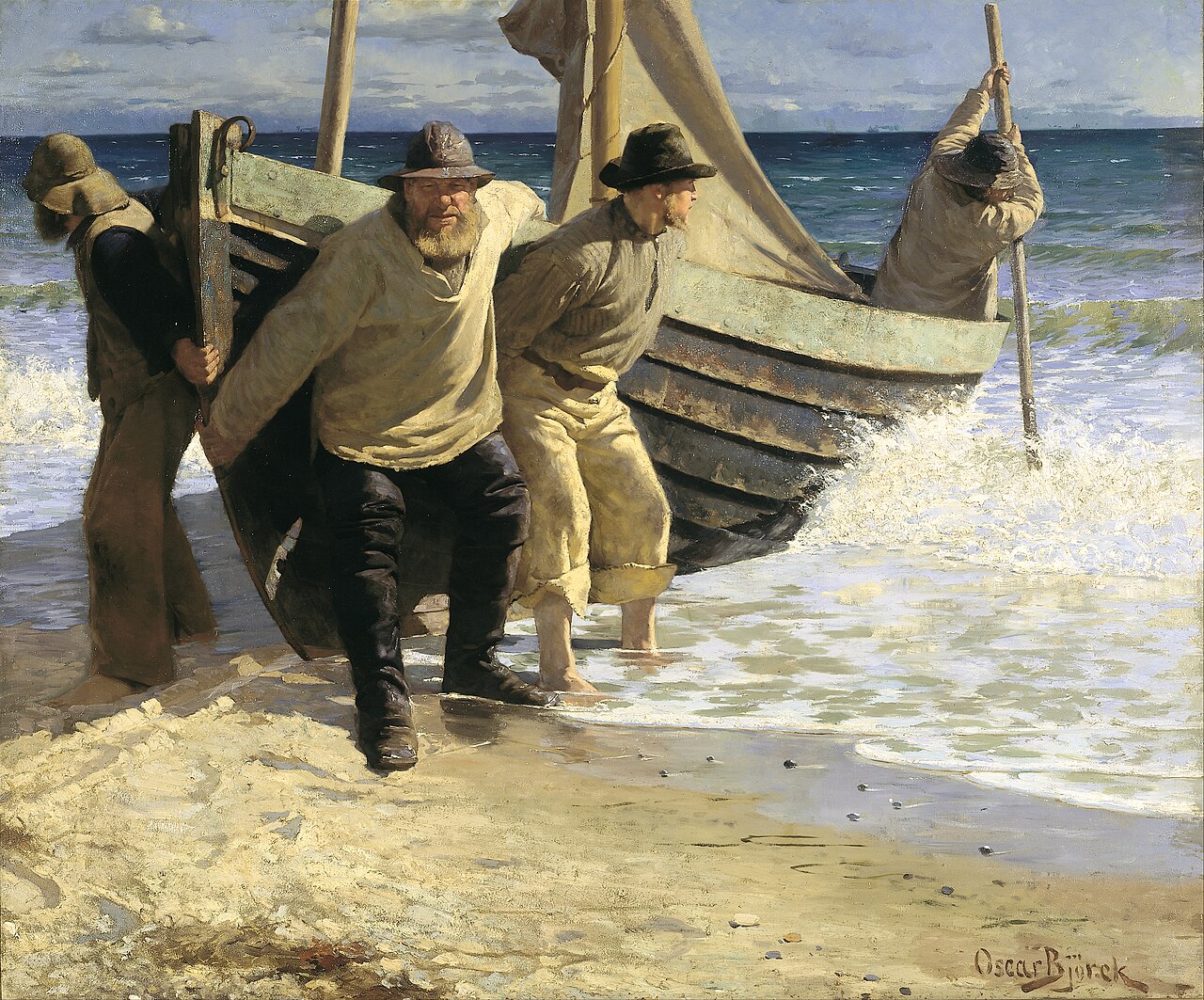 Launching the Boat. Skagen by Oscar Björck